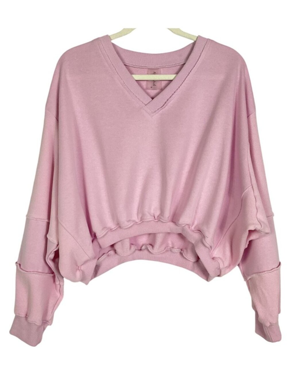 Altar'd State Revival Go Time Pullover Medium Pink Lilac Cropped V Neck